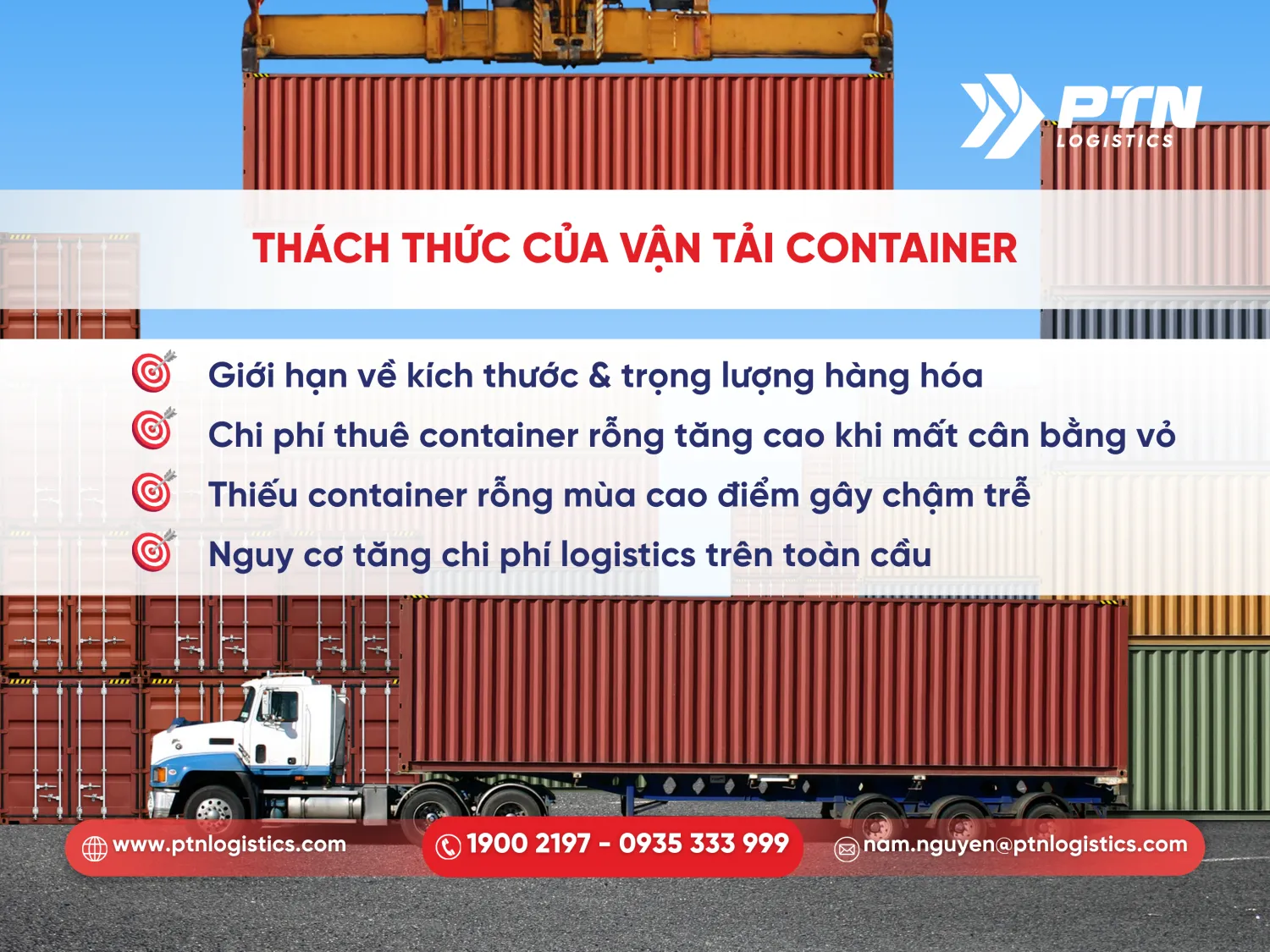 Những thách tức của vận tải cont