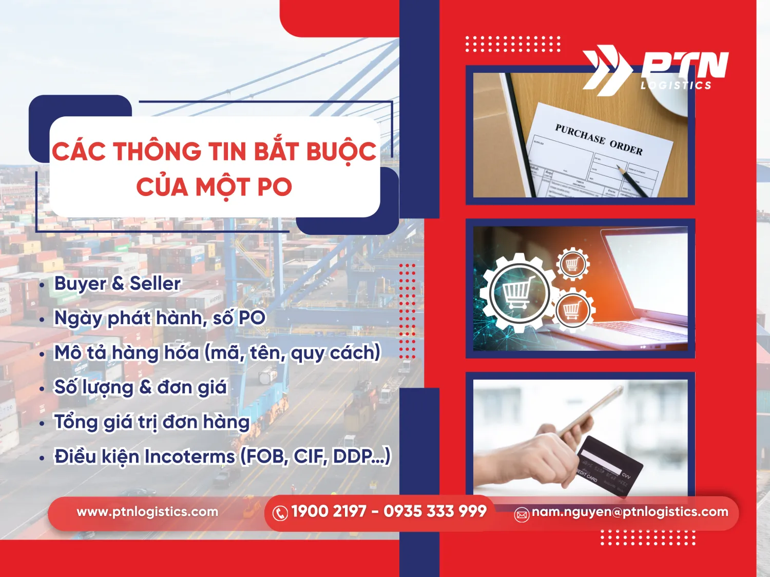 Những thông tin bắt buộc của một PO