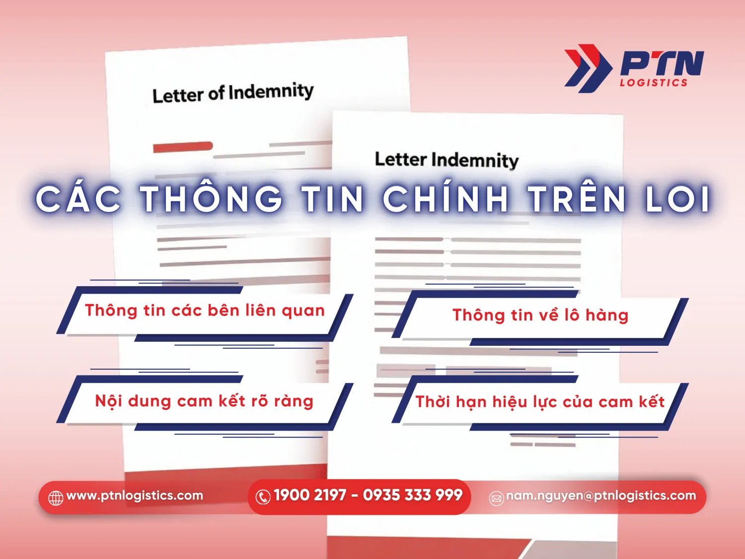 Những thông tin cần có trên LOI