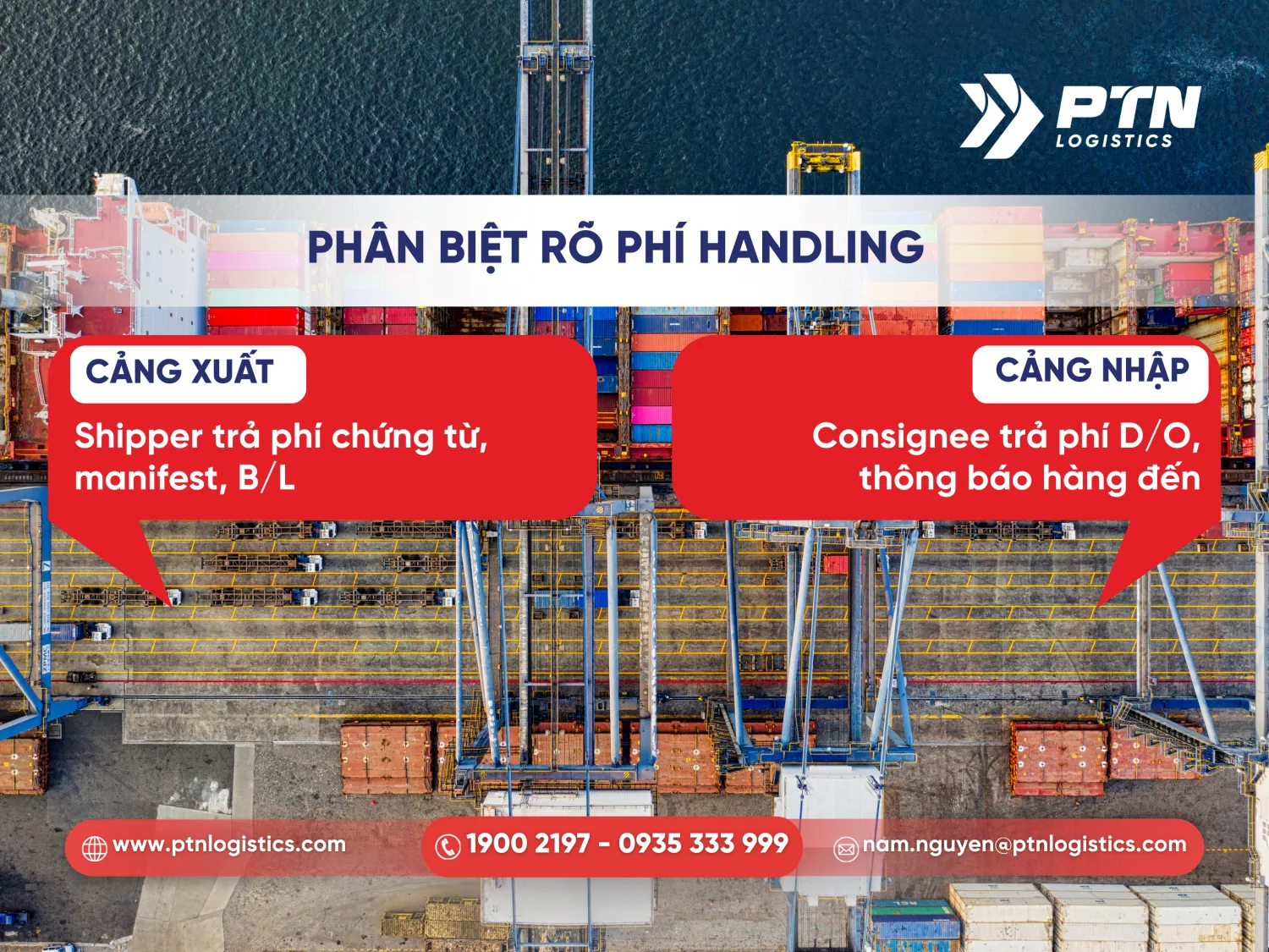 Phân biệt rõ phí handling tại cảng xuất và cảng nhập 