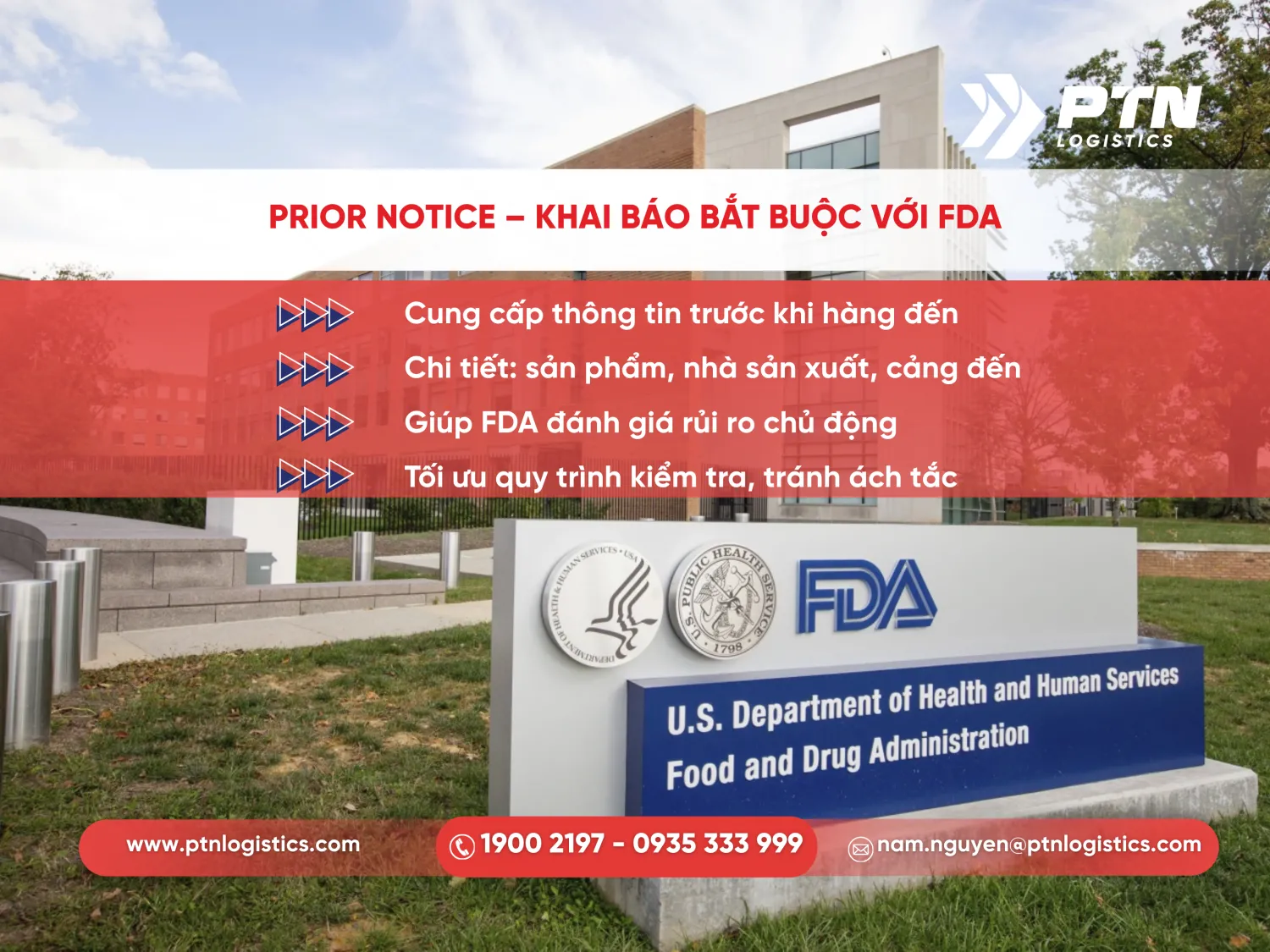 Prior notice khai báo bắt buộc đối với FDA