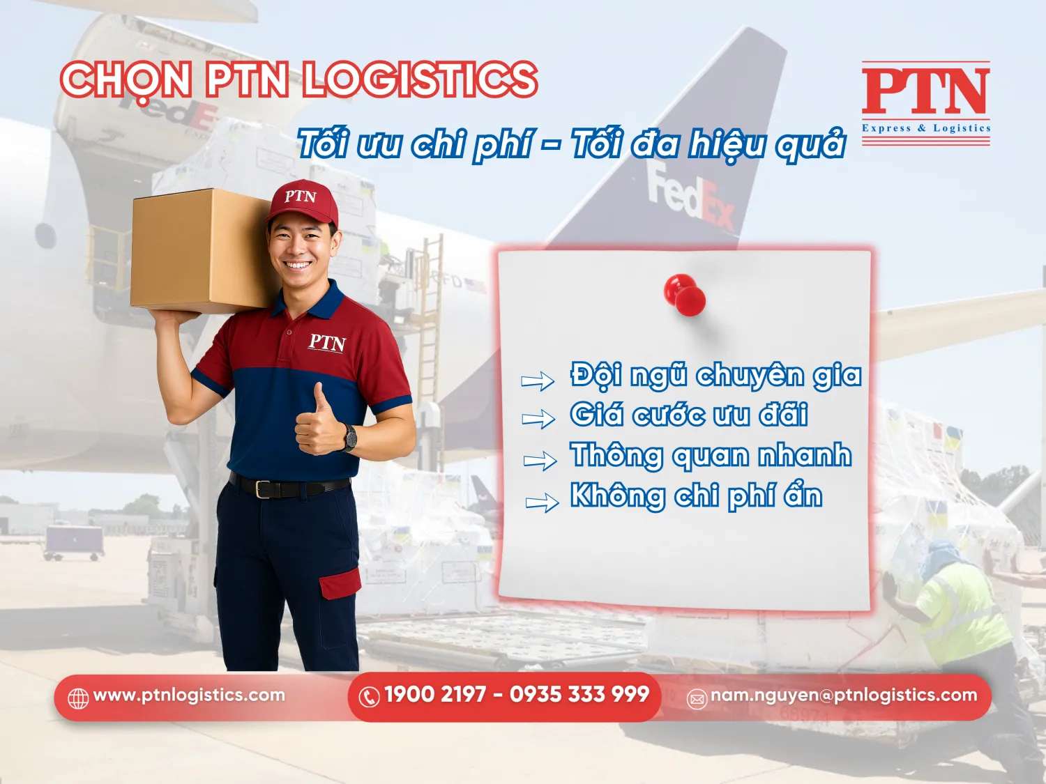 PTN giúp tối ưu chi phí gửi hàng máy bay
