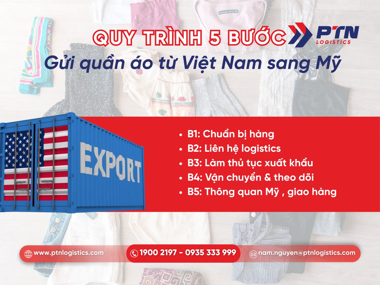 Quy trình các bước gửi quần áo đi Mỹ