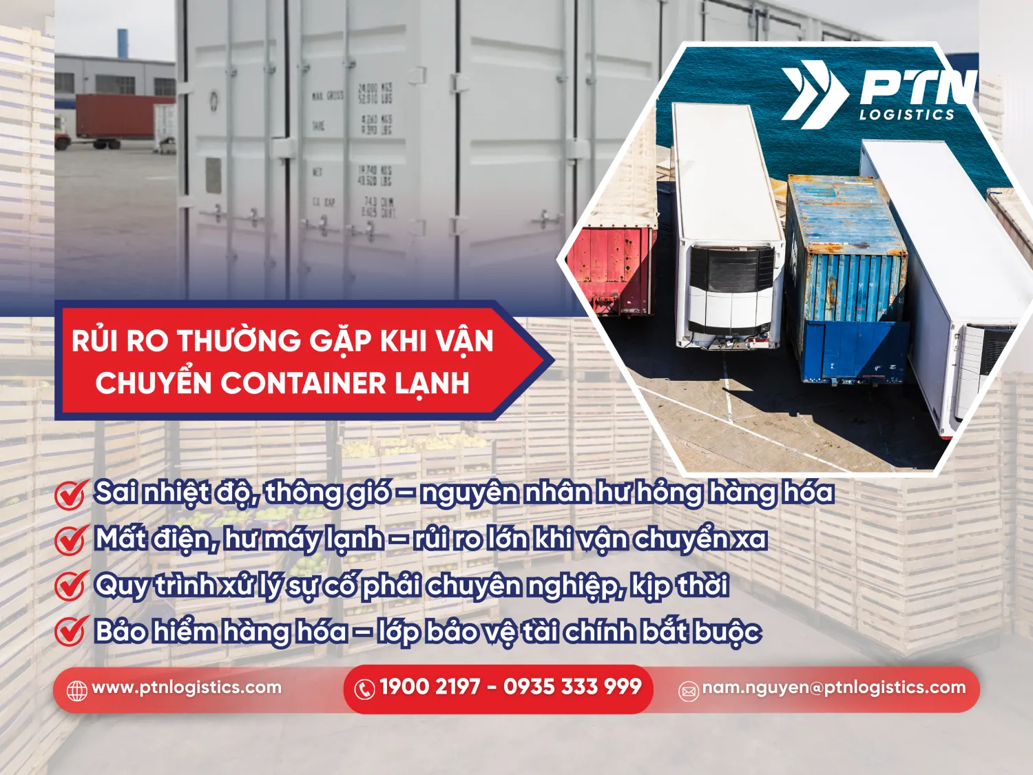 Rủi ro khi vận chuyển cont lạnh