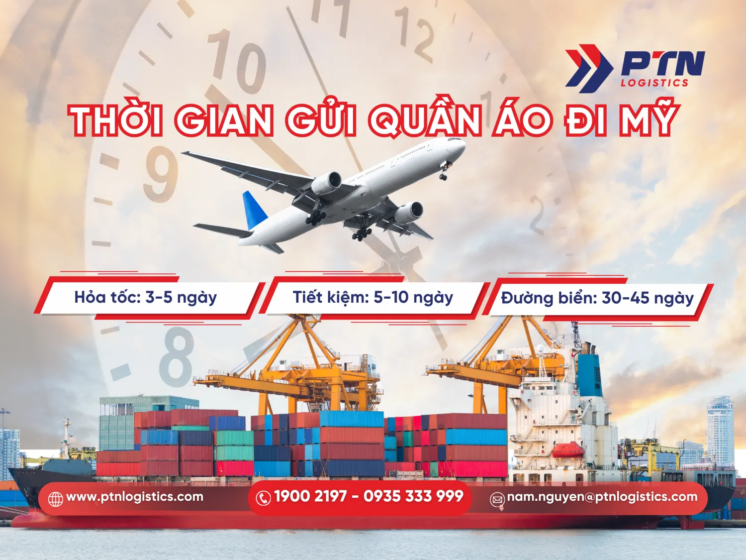 Thời gian giao hàng của các phương thức