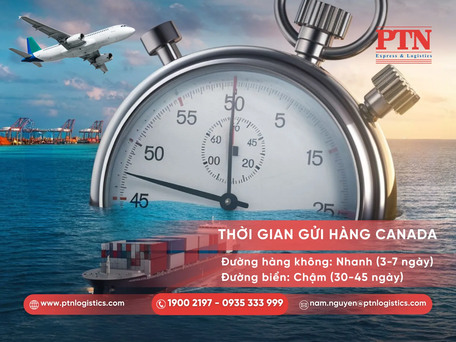 Thời gian vận chuyển gửi hàng đi Canada