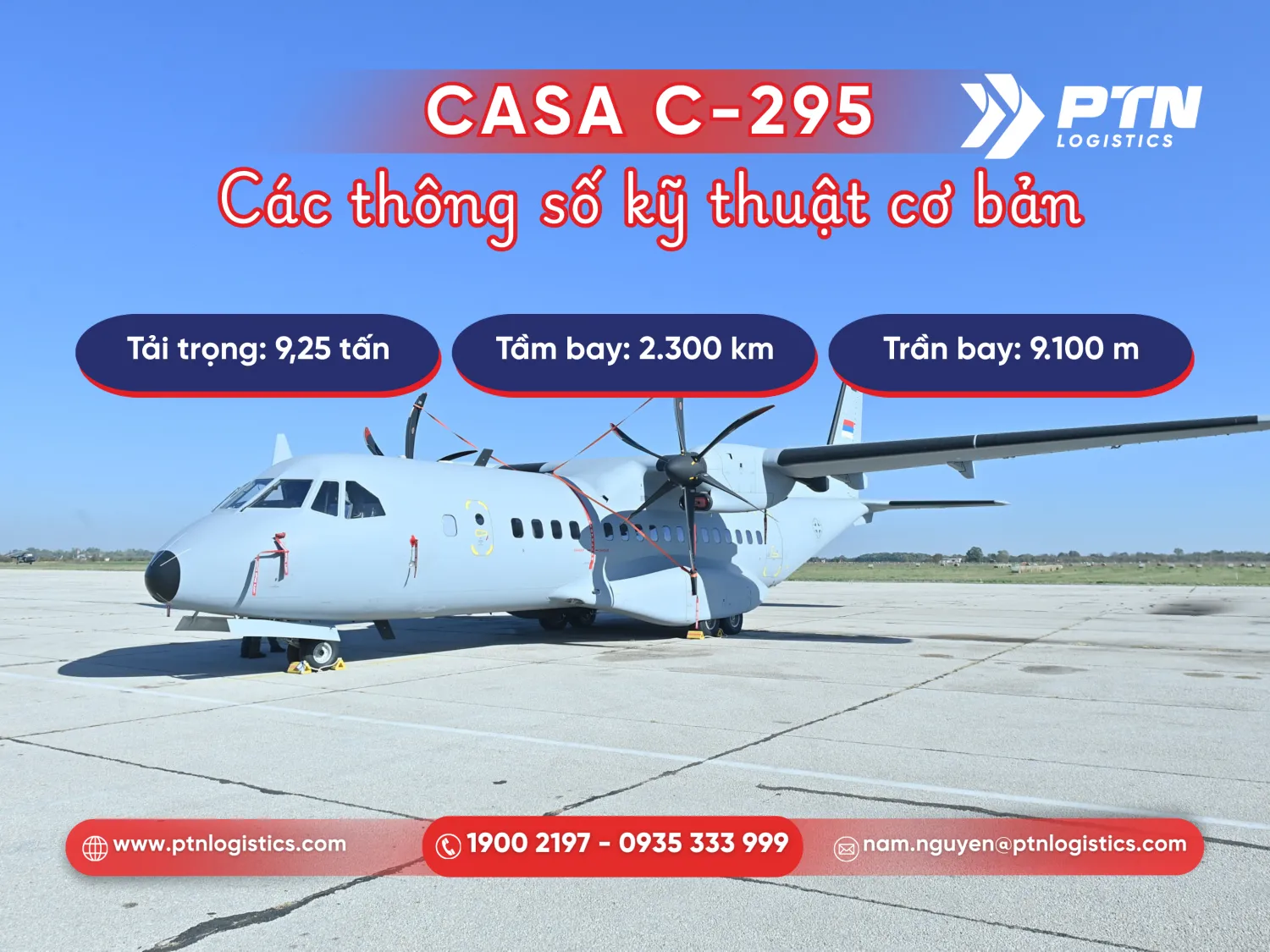 Thông số kỹ thuật của máy bay vận tải lớn