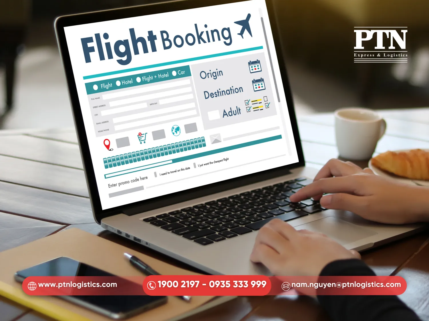 Tiến hành booking vận tải