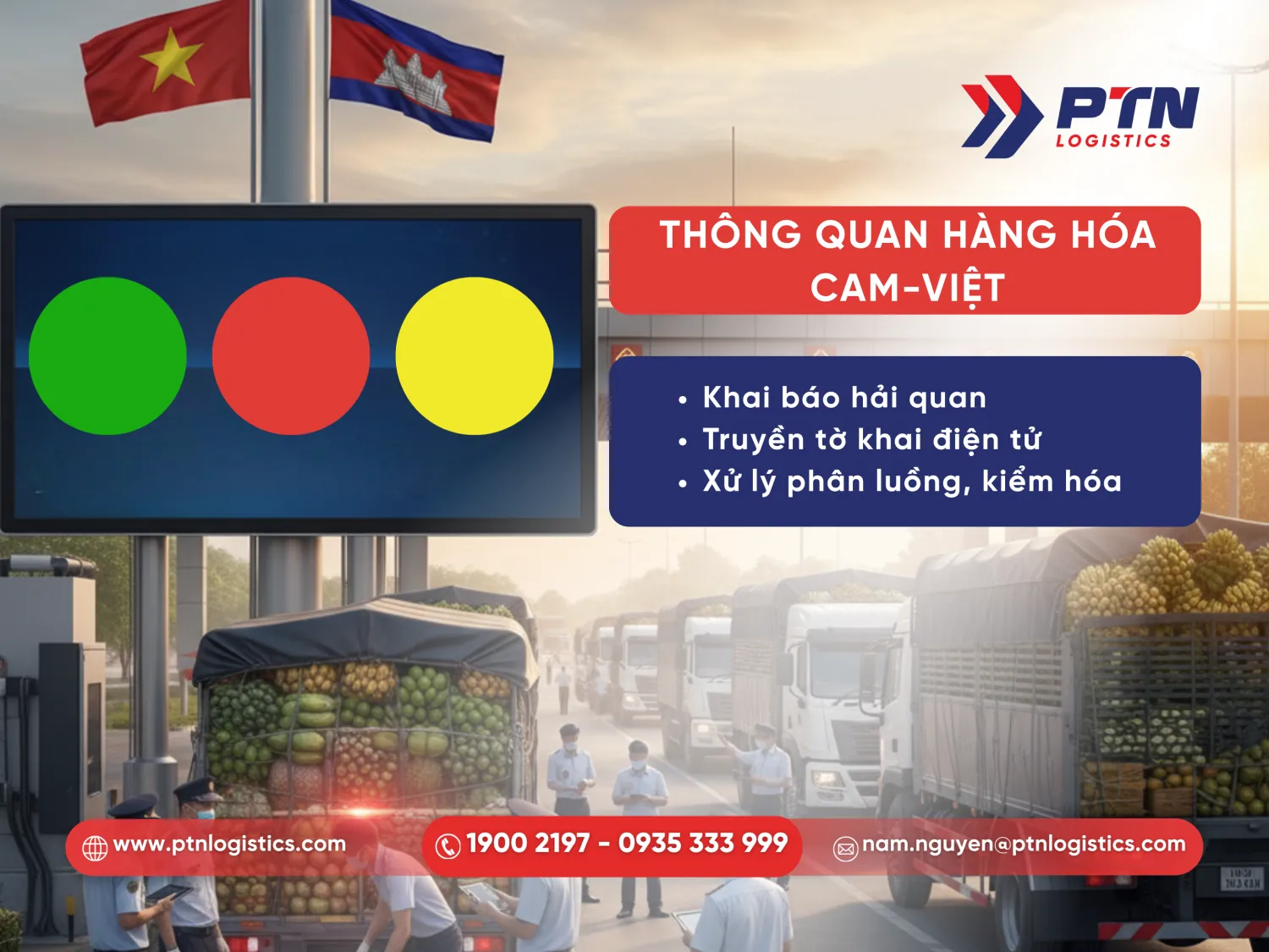 Tiến hành khai báo hải quan và thông quan hàng hóa