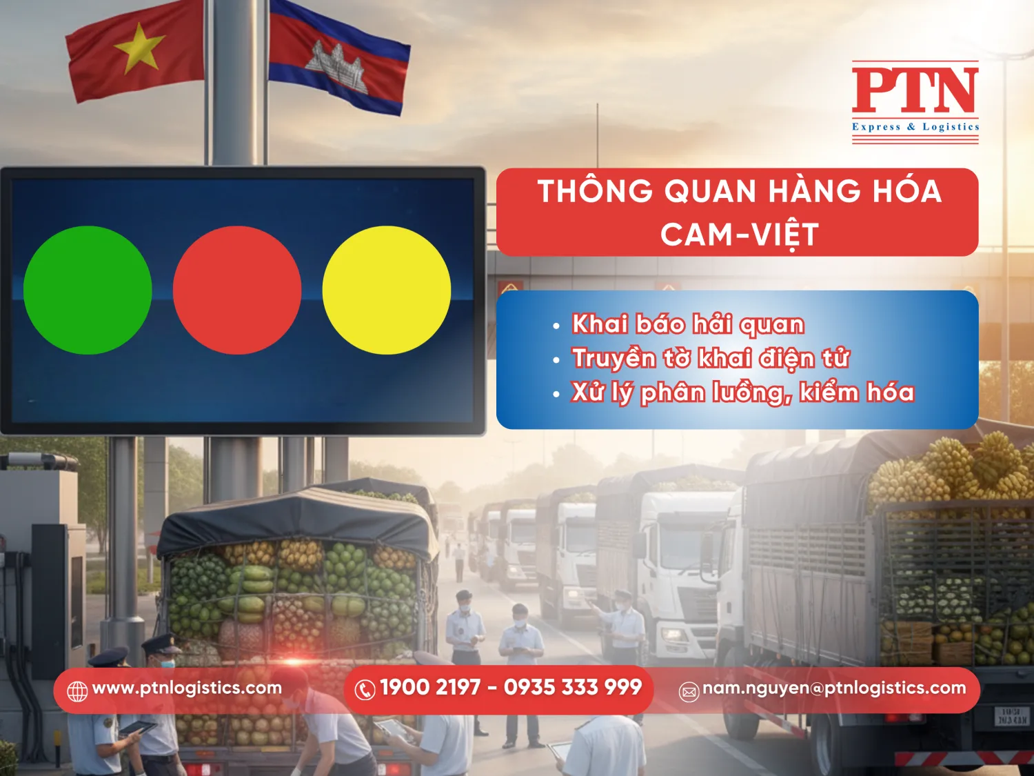 Tiến hành khai báo hải quan và thông quan