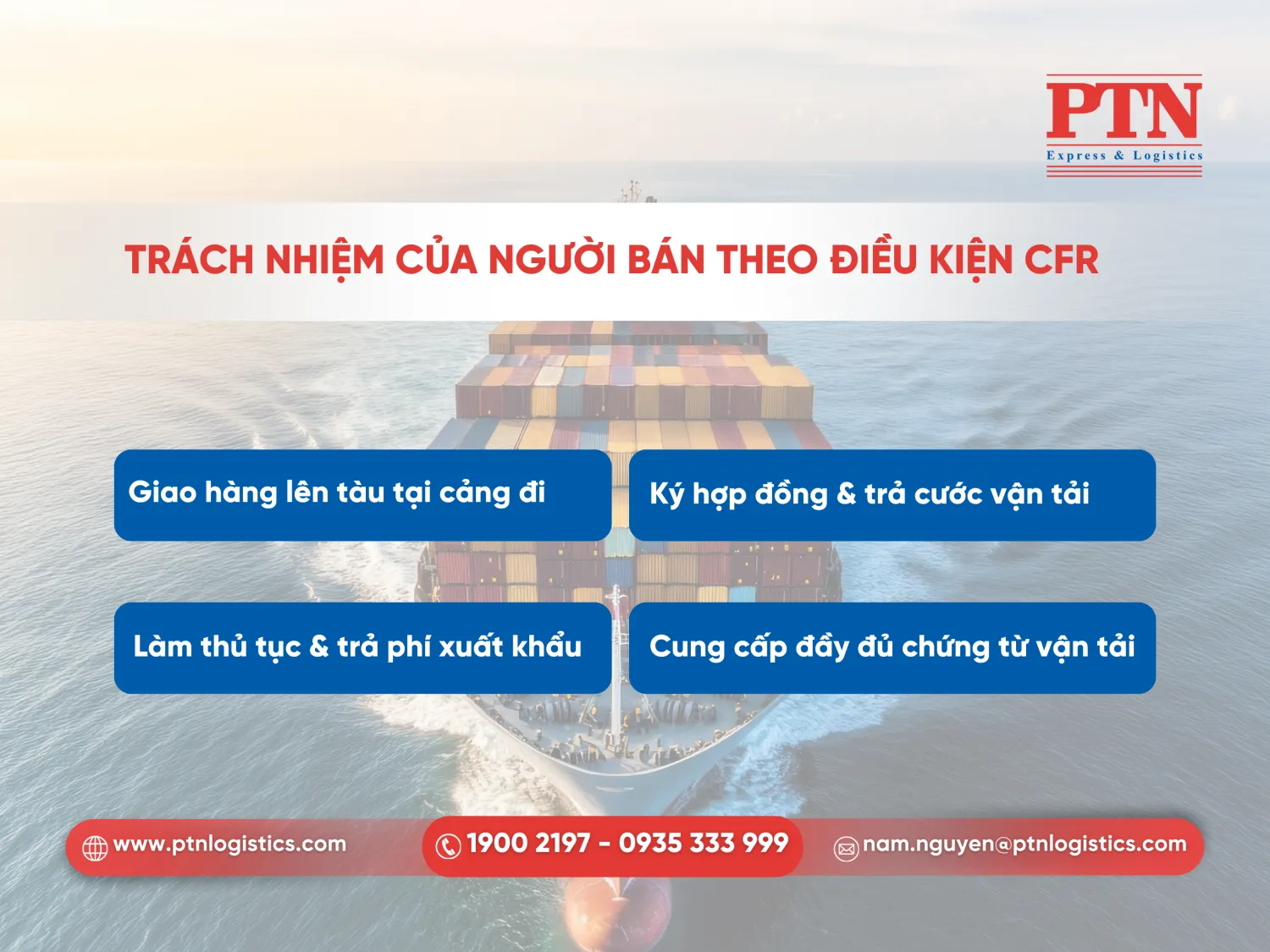 Trách nhiệm của người bán theo điều kiện CFR