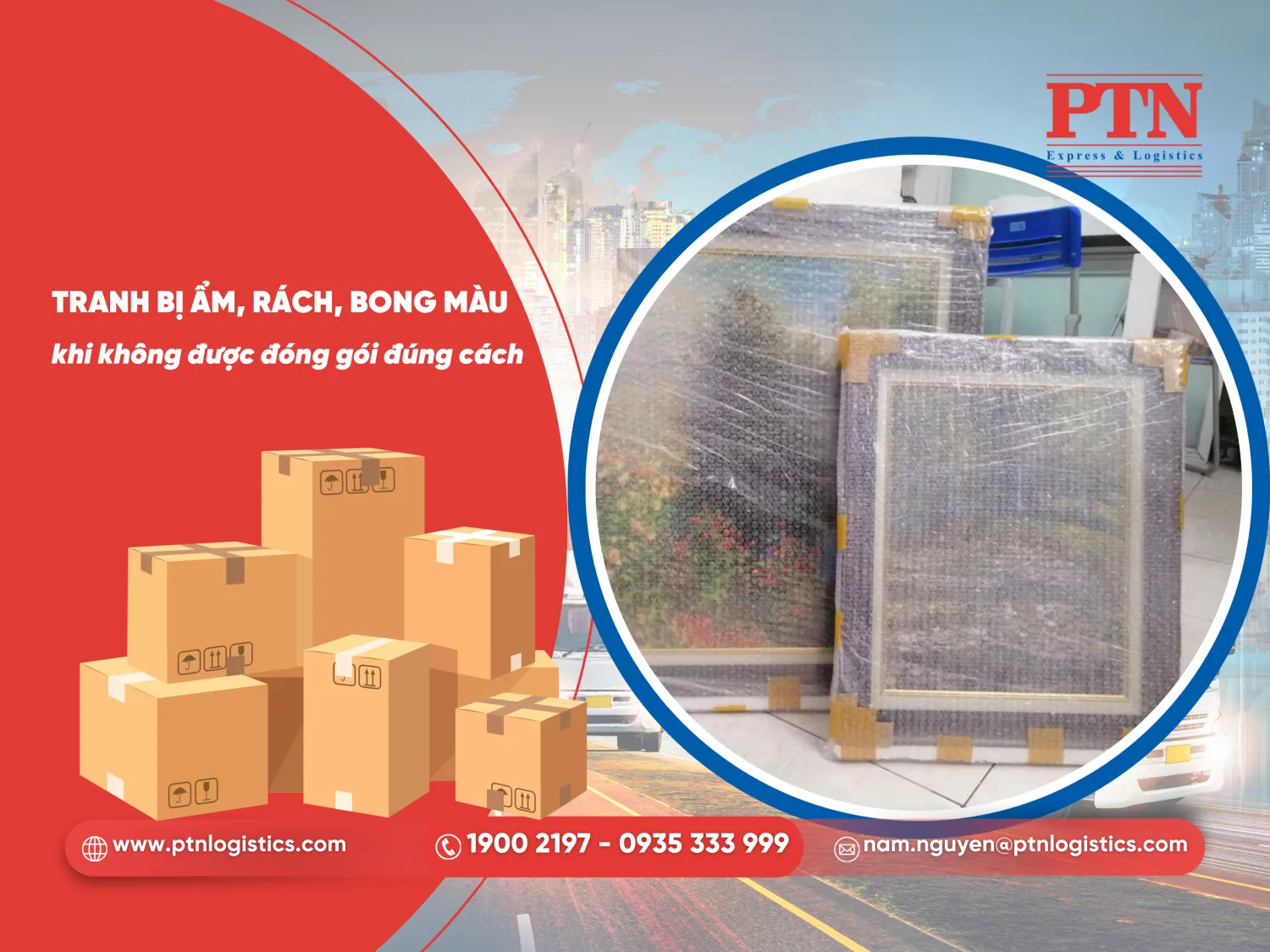 Tranh bị hư hỏng khi không được đóng gói đúng cách