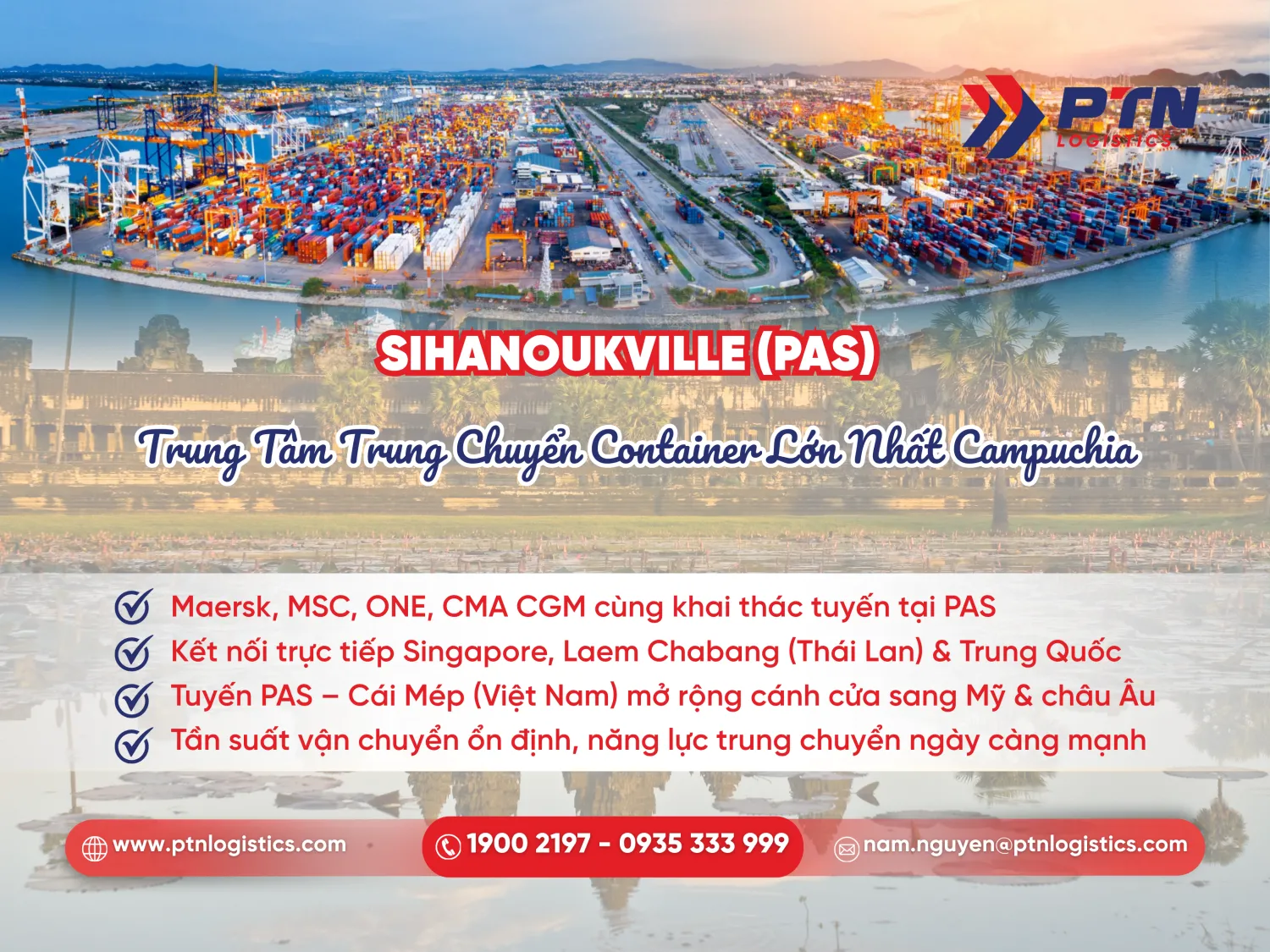 Trung tâm vận chuyển cont lớn nhất Campuchia