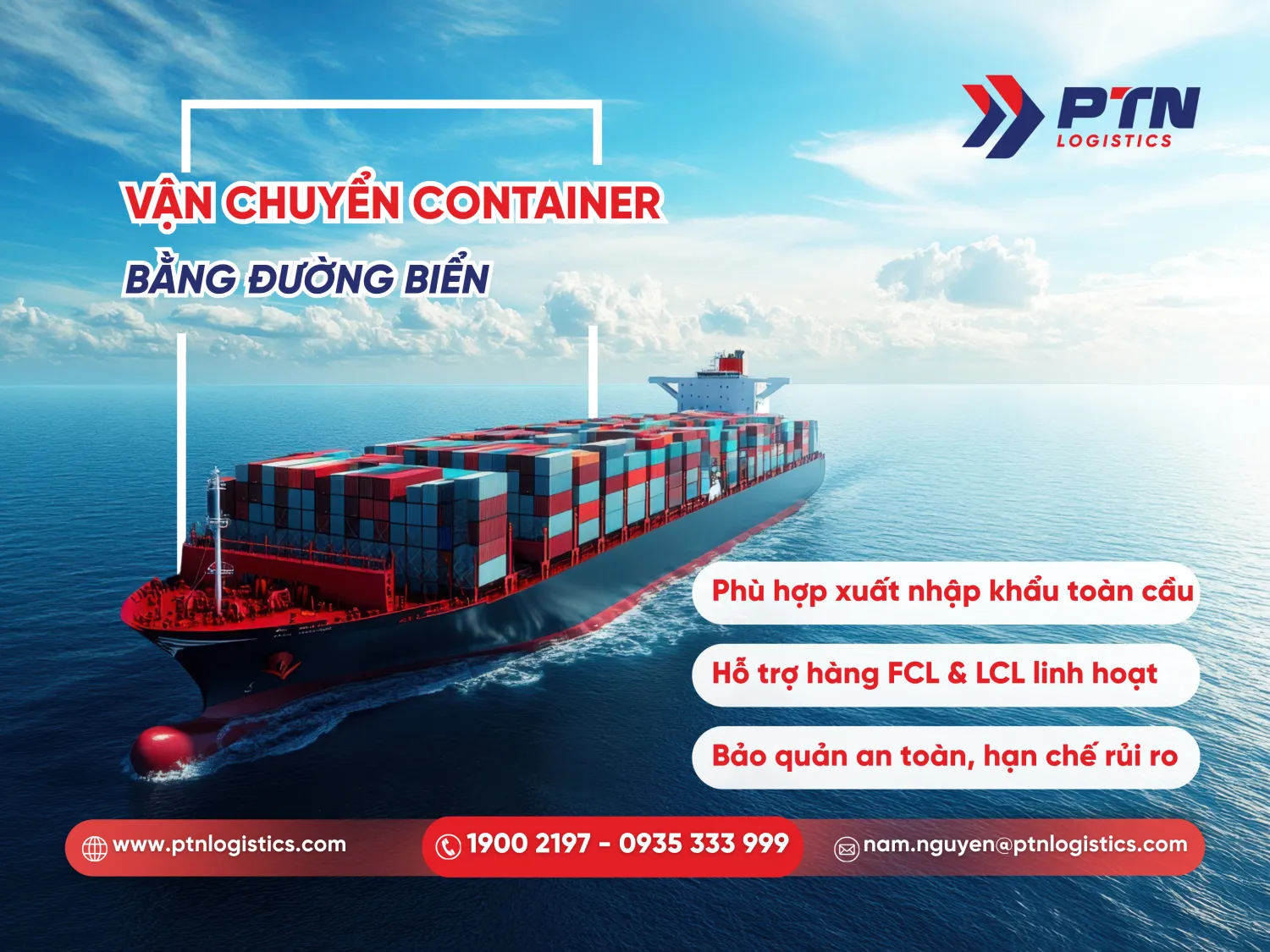 Vận chuyển container bằng đường biển chi tiết