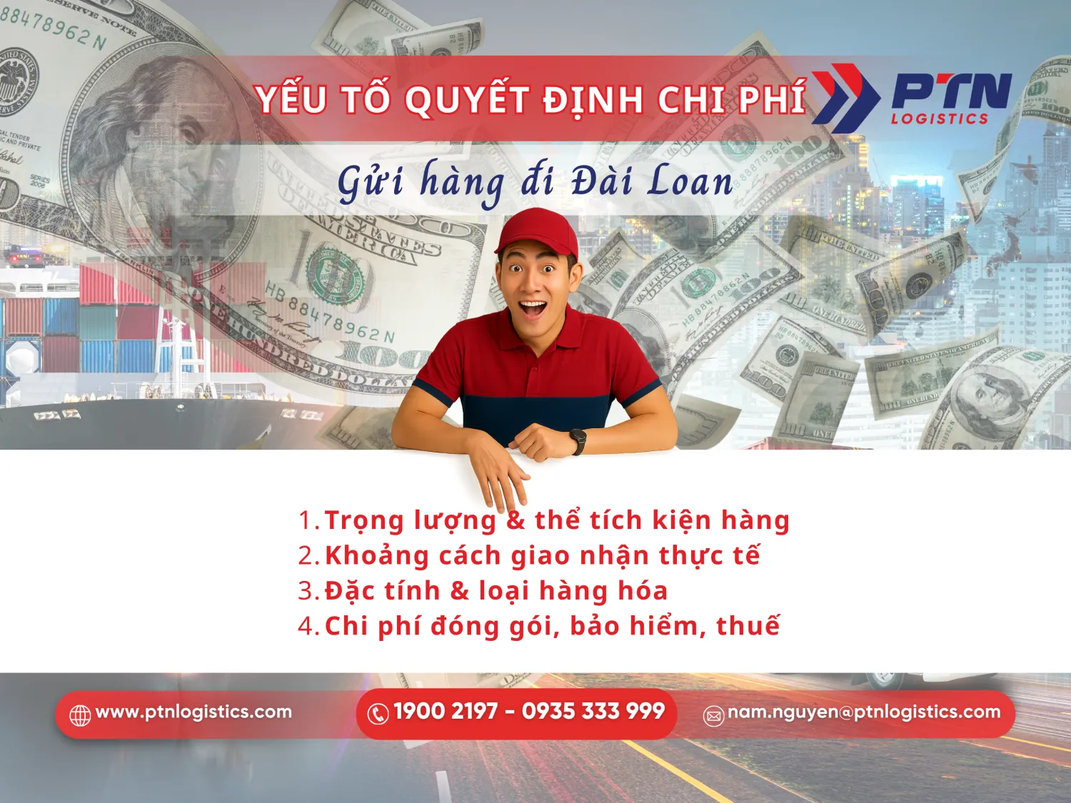 Yếu tố ảnh hưởng đến chi phí khi gửi hàng