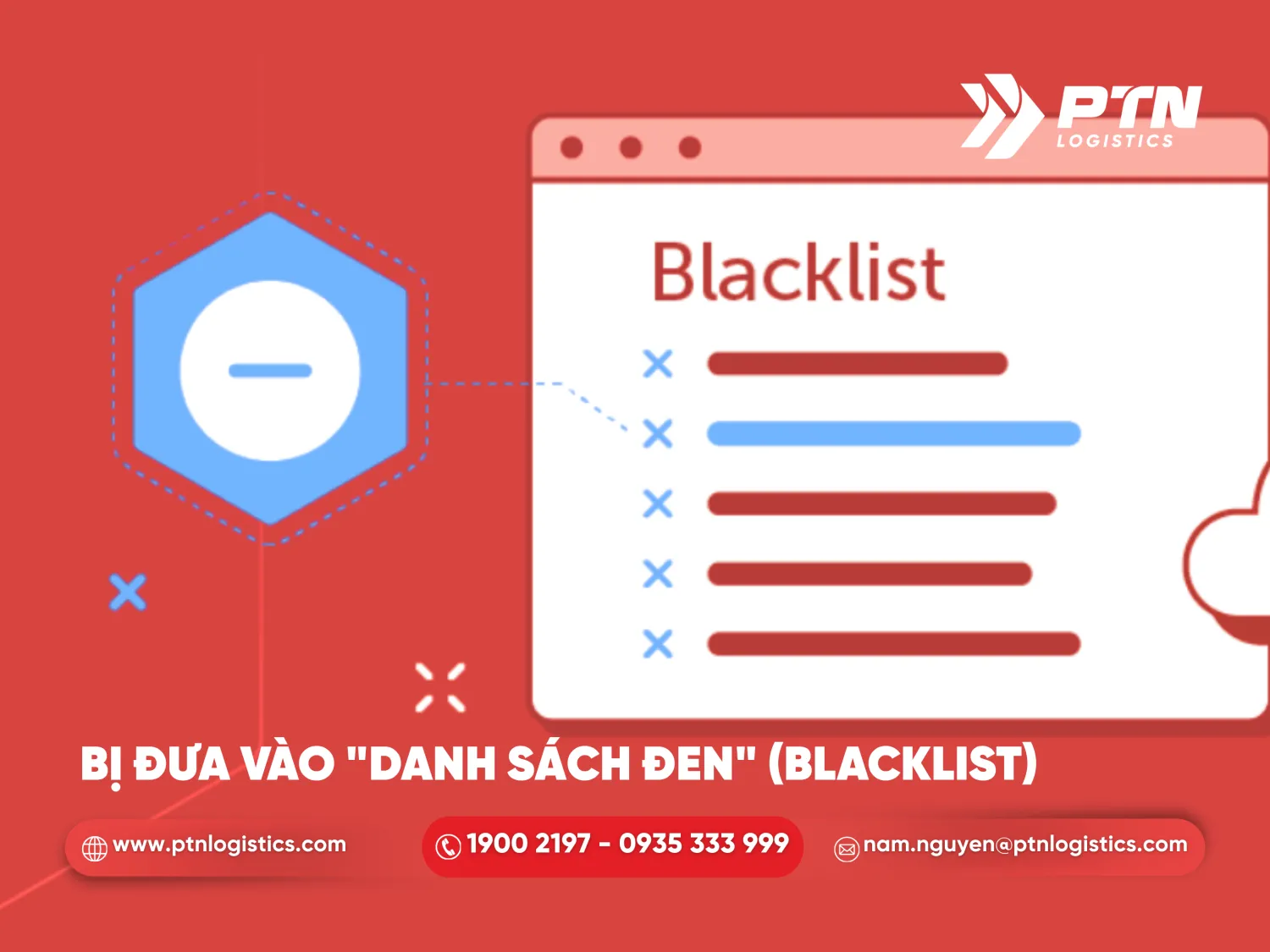 Bị đưa vào danh sạch đến khi gửi phải hàng cấm