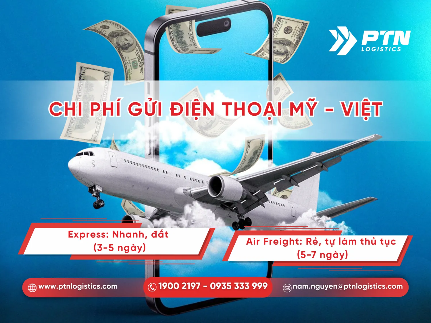 Các chi phí gửi điện thoại từ Mỹ về Việt Nam