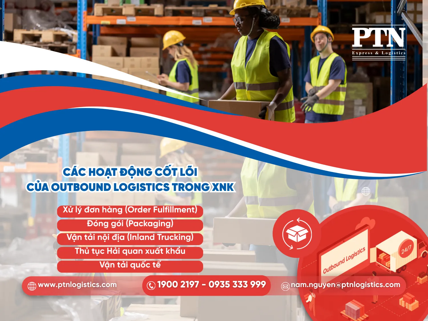 Các hoạt động cốt lõi của outbound logistics trong XNK