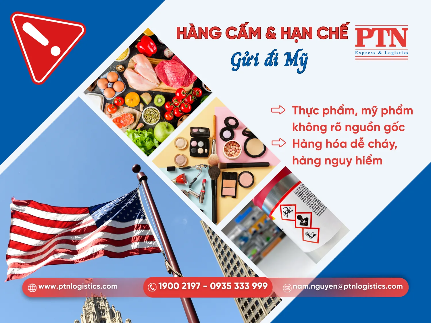 Các loại hàng cấm và hạn chế gửi đi Mỹ