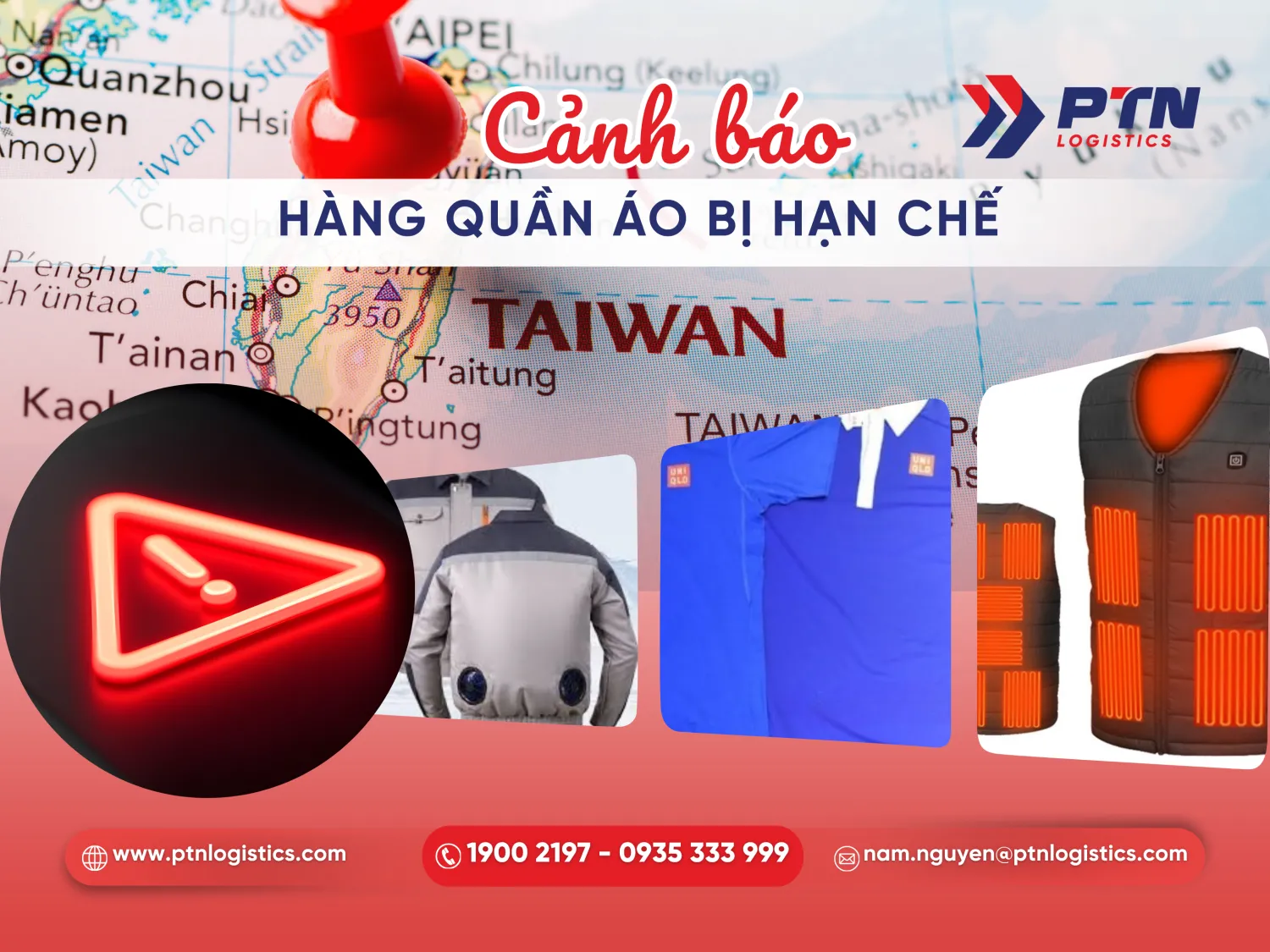 Các mặt hàng bị kiểm soát khi gửi đi Đài