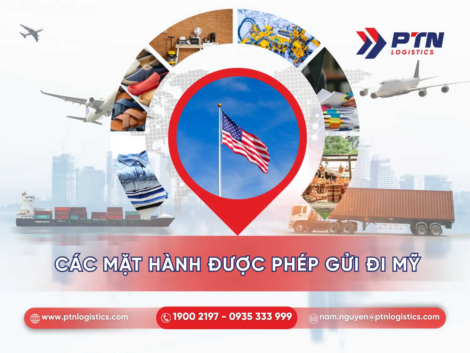 Các mặt hàng được phép gửi đi Mỹ