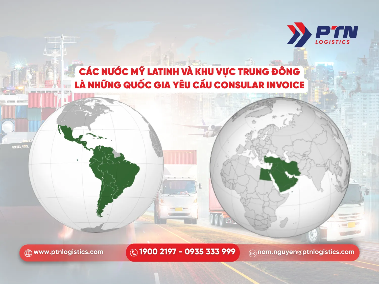 Các nước Mỹ latinh và các nước của khu vực Trung Đông là những quốc gia yêu cầu consular invoice