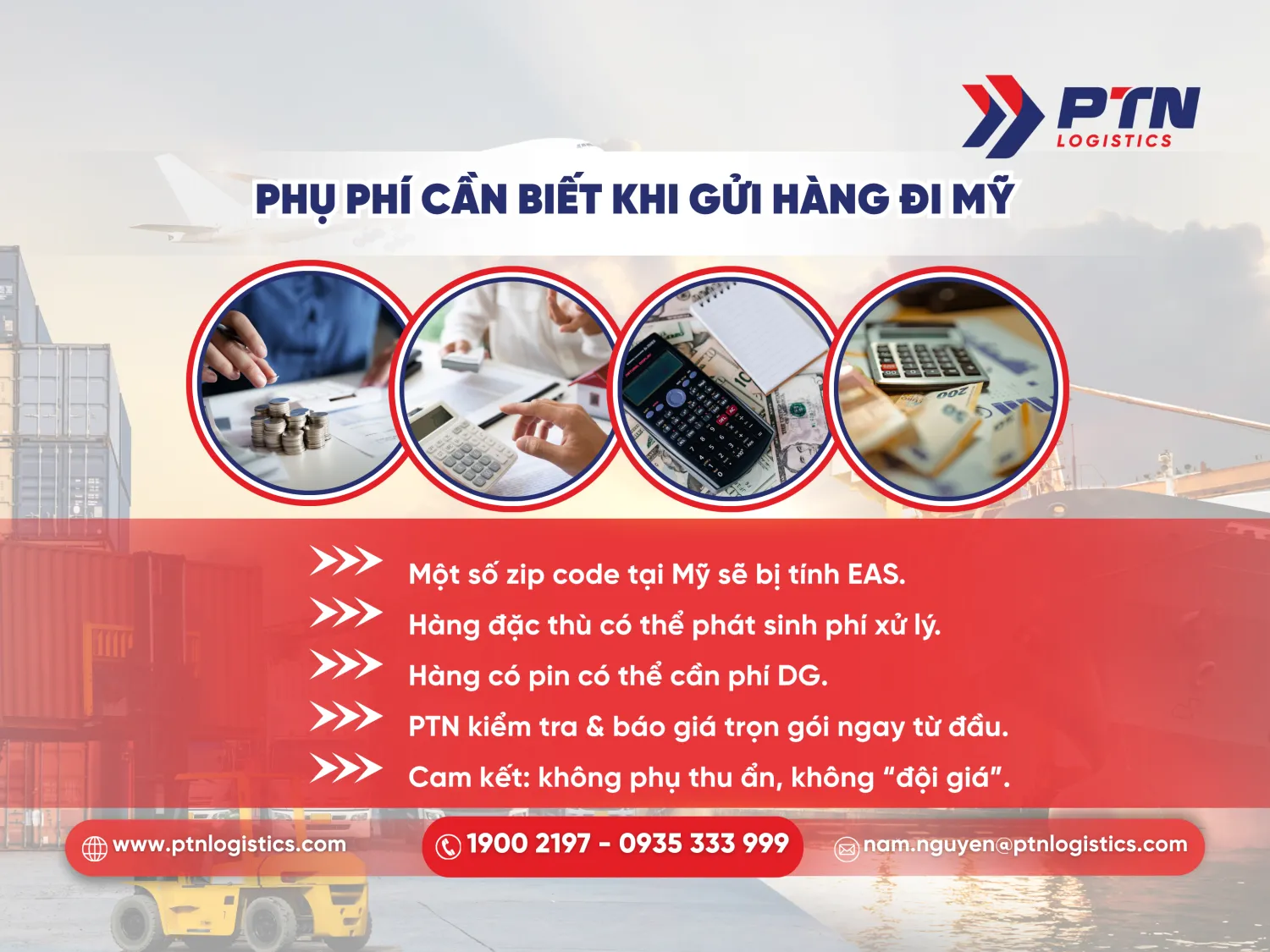 Các phụ phí cần biết khi gửi hàng đi Mỹ
