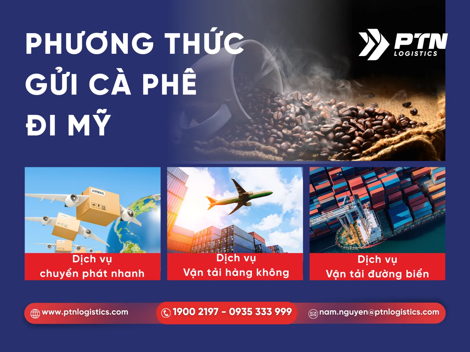 Các phương thức gửi cà phê đi Mỹ hiện nay