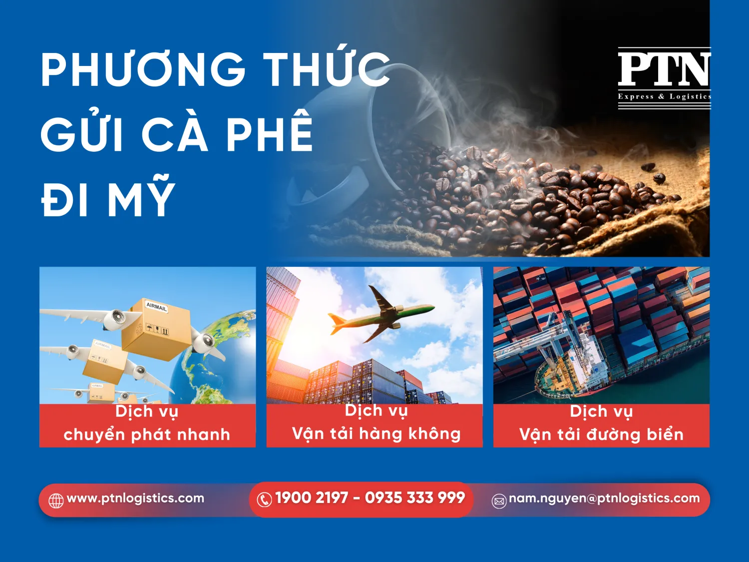 Các phương thức gửi cà phê đi Mỹ