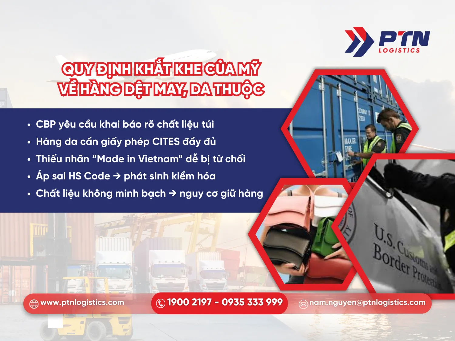 Các quy định khắt khe của Mỹ về hàng hóa dệt may da thuộc