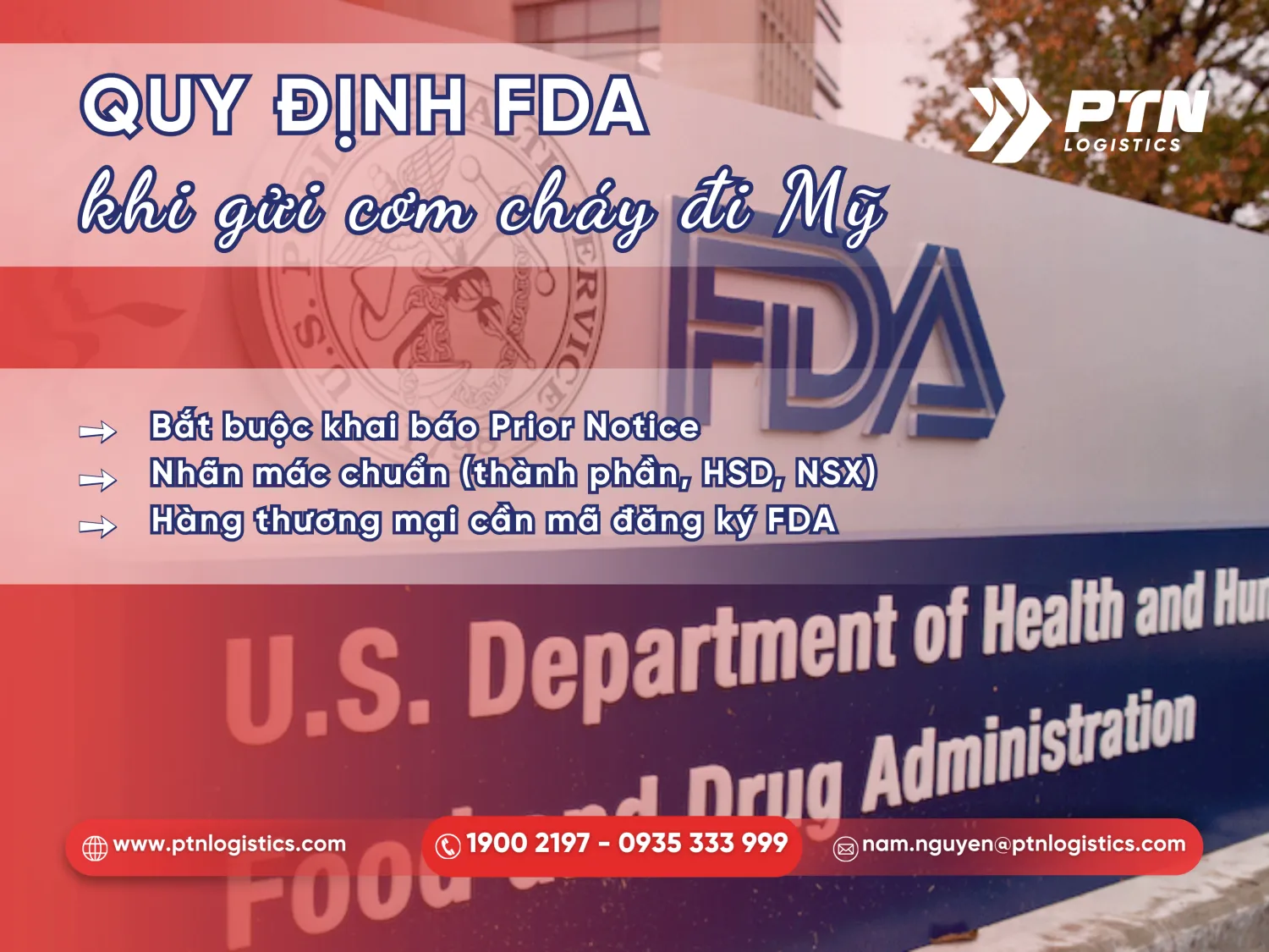 Các yêu cầu từ FDA khi gửi hàng đi Mỹ