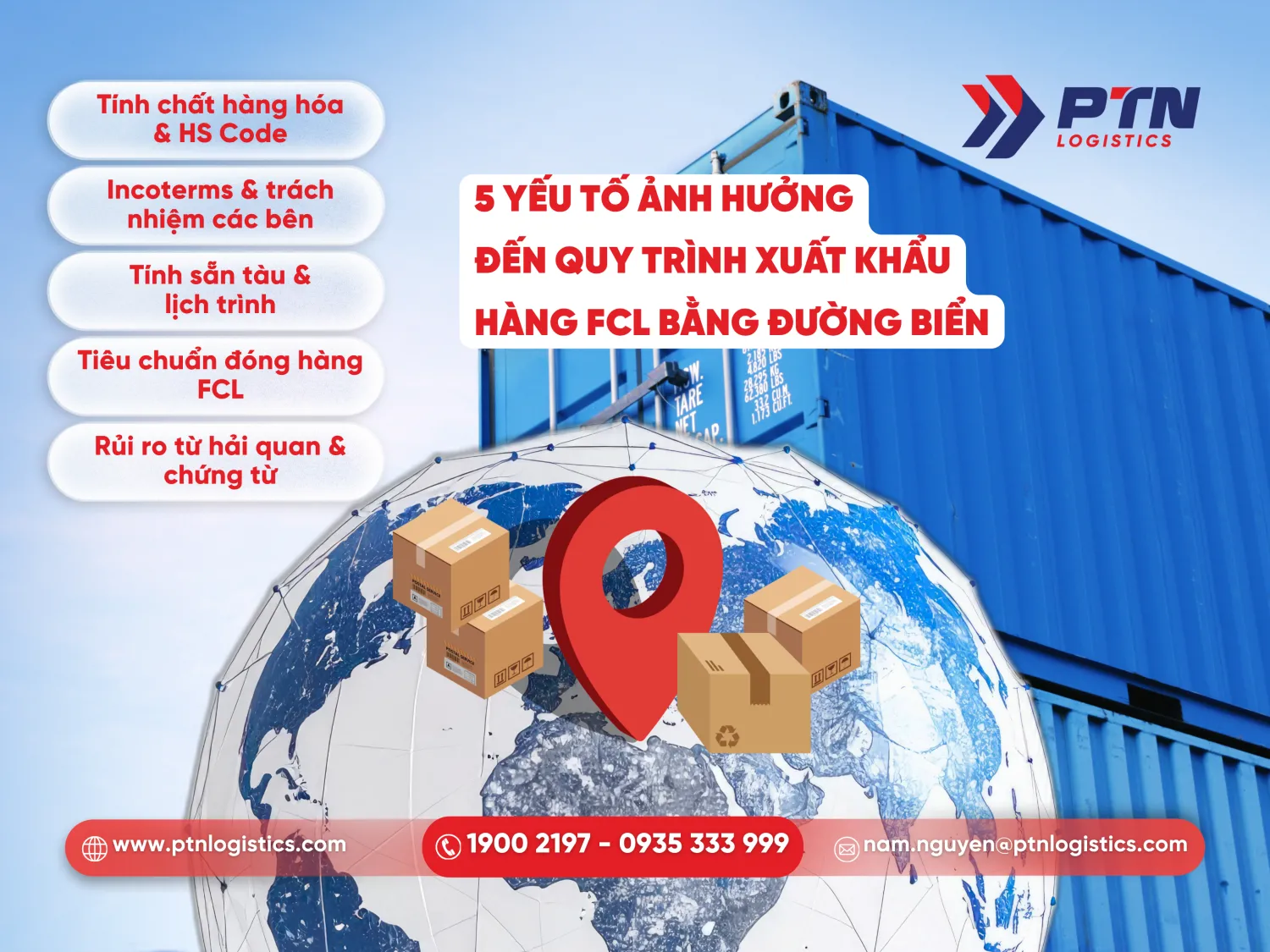 Các yếu tố ảnh hưởng đến quy trình xuất khẩu hàng FCL bằng đường biển