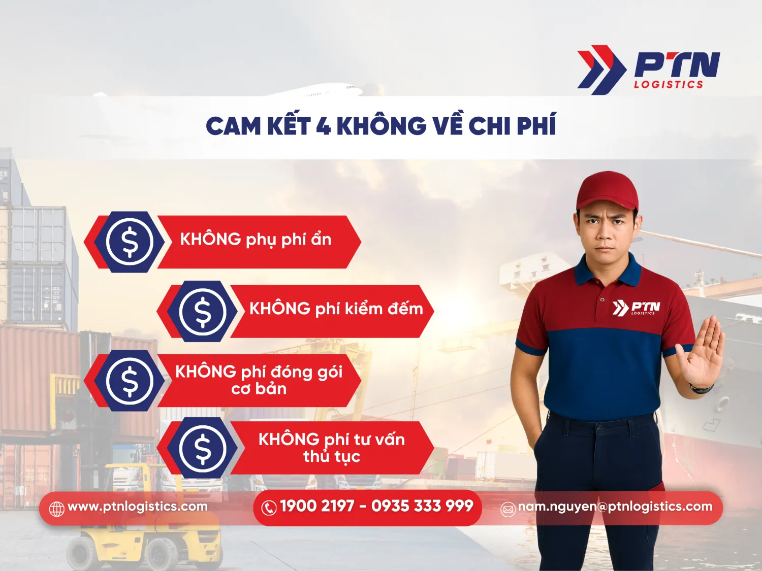 Cam kết 4 không về chi phí dịch vụ