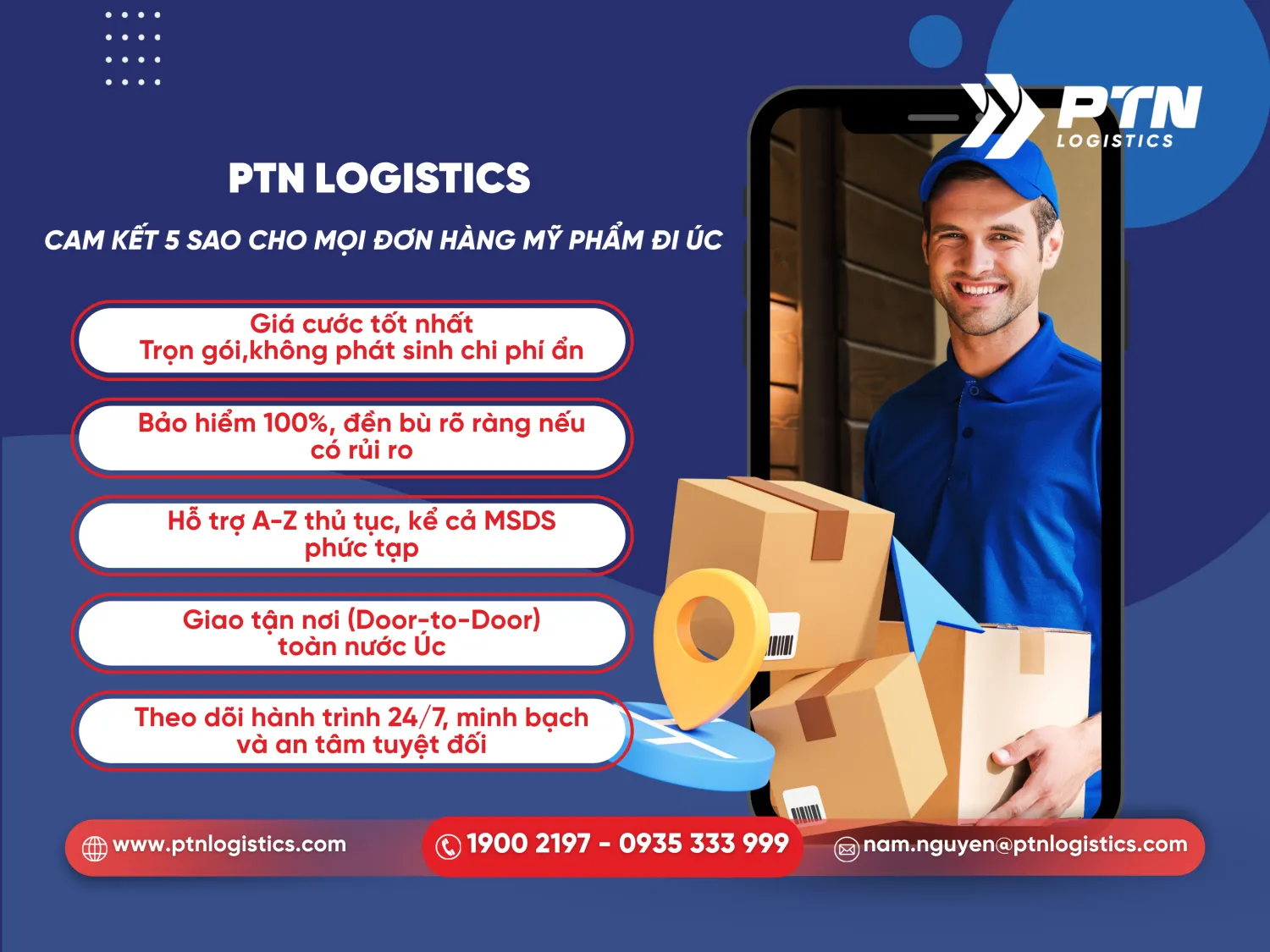 Cam kết dịch vụ từ PTN Logistics
