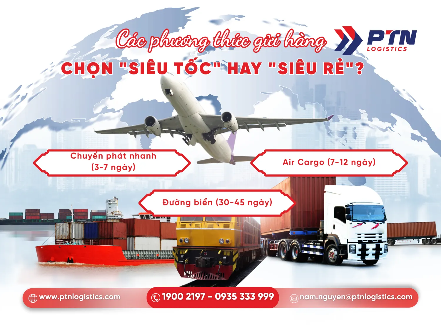 Chi phí và thời gian gửi hàng của các phương thức