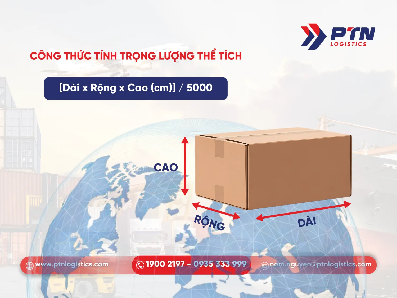 Công thức tính trọng lượng thể tích hàng hóa chuẩn