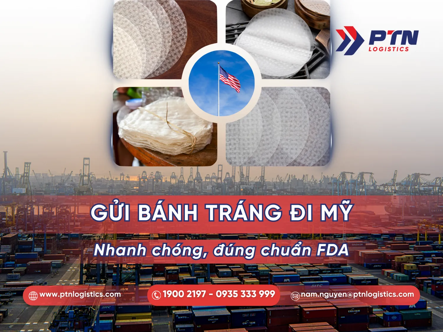 Dịch vụ gửi hàng bánh tráng đi Mỹ