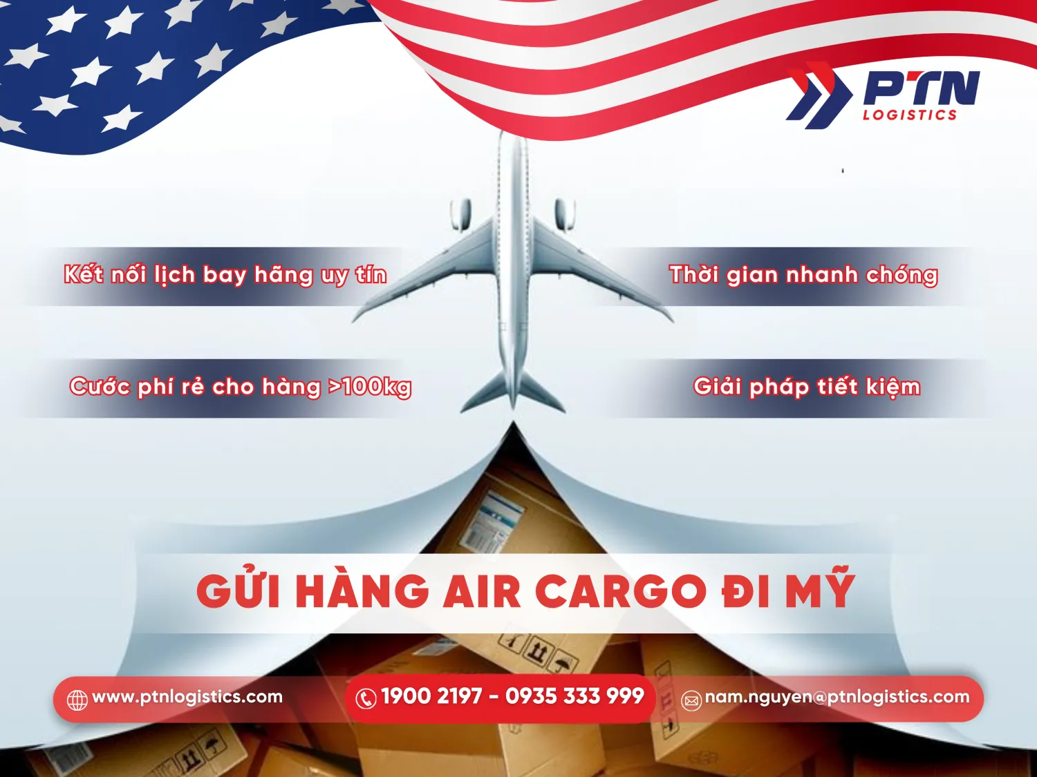 Dịch vụ gửi hàng đi Mỹ tại quận 3 bằng đường hàng không