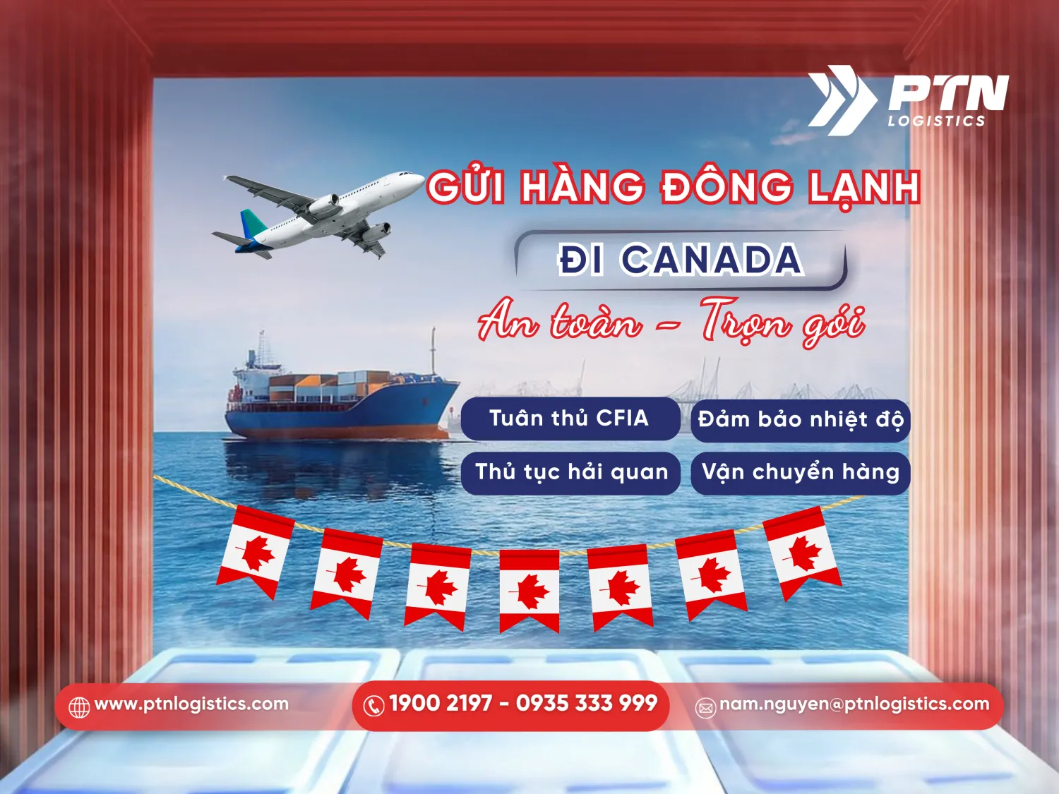 Dịch vụ gửi hàng đông lạnh đi Canada