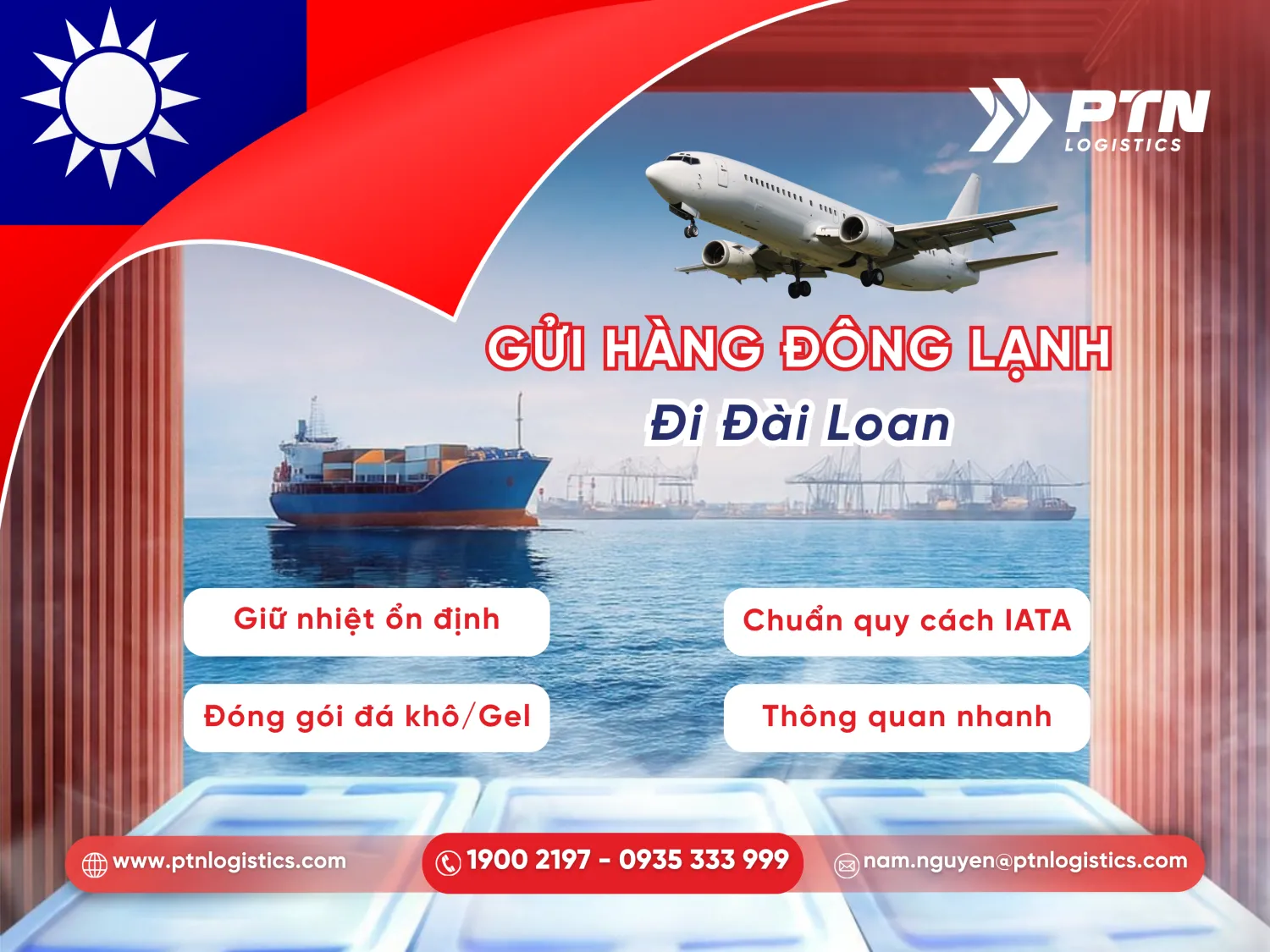 Dịch vụ gửi hàng đông lạnh đi Đài Loan