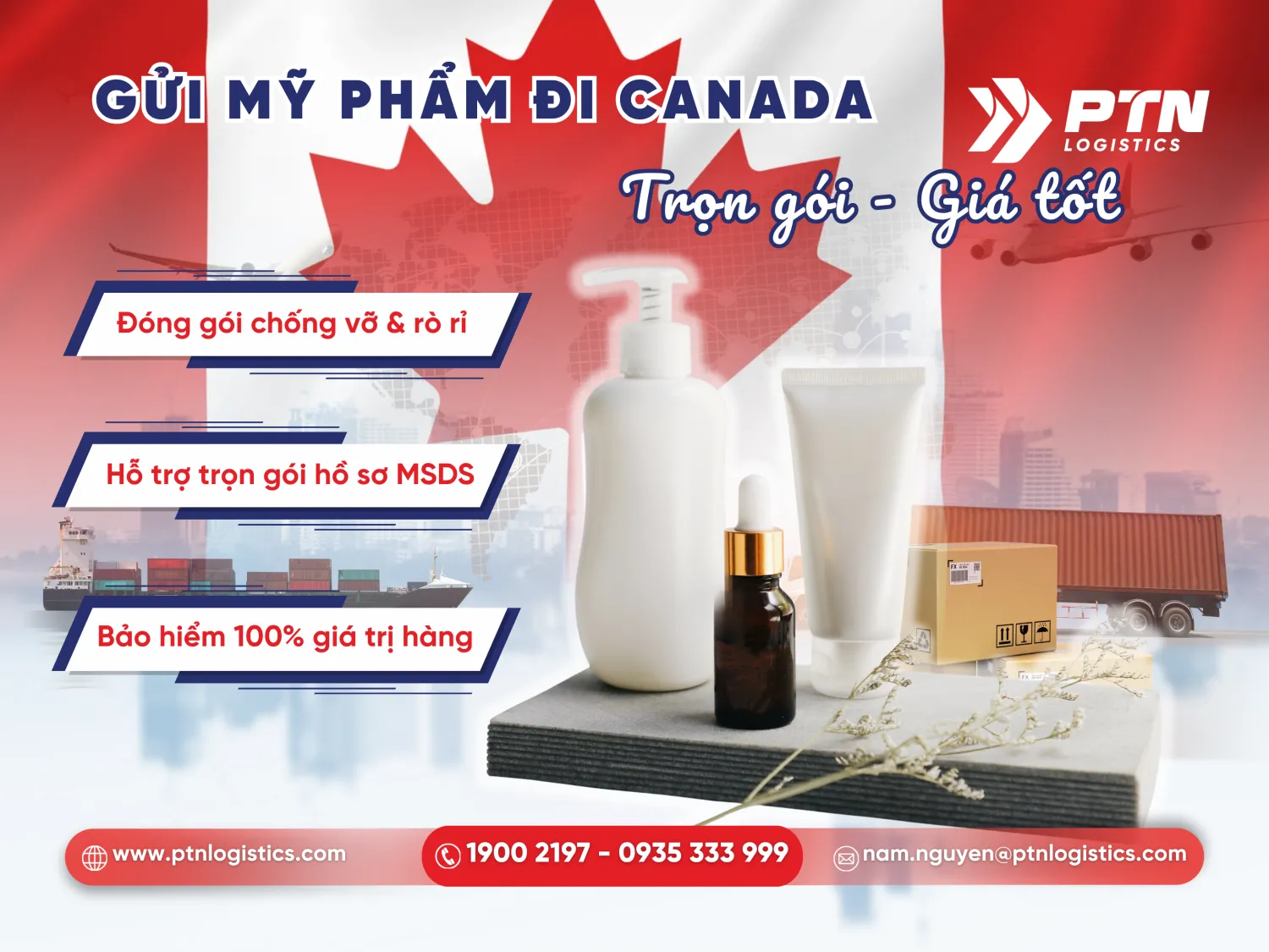 Dịch vụ gửi mỹ phẩm đi Canada