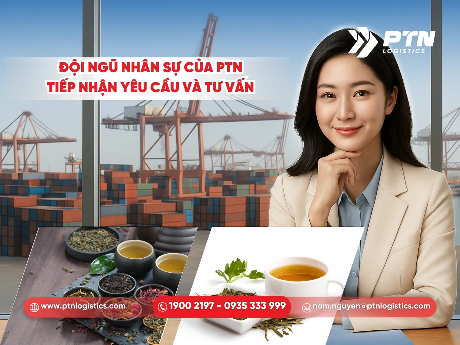 Đội ngũ nhân sự của PTN Logistics tiếp nhận yêu cầu và tư vấn