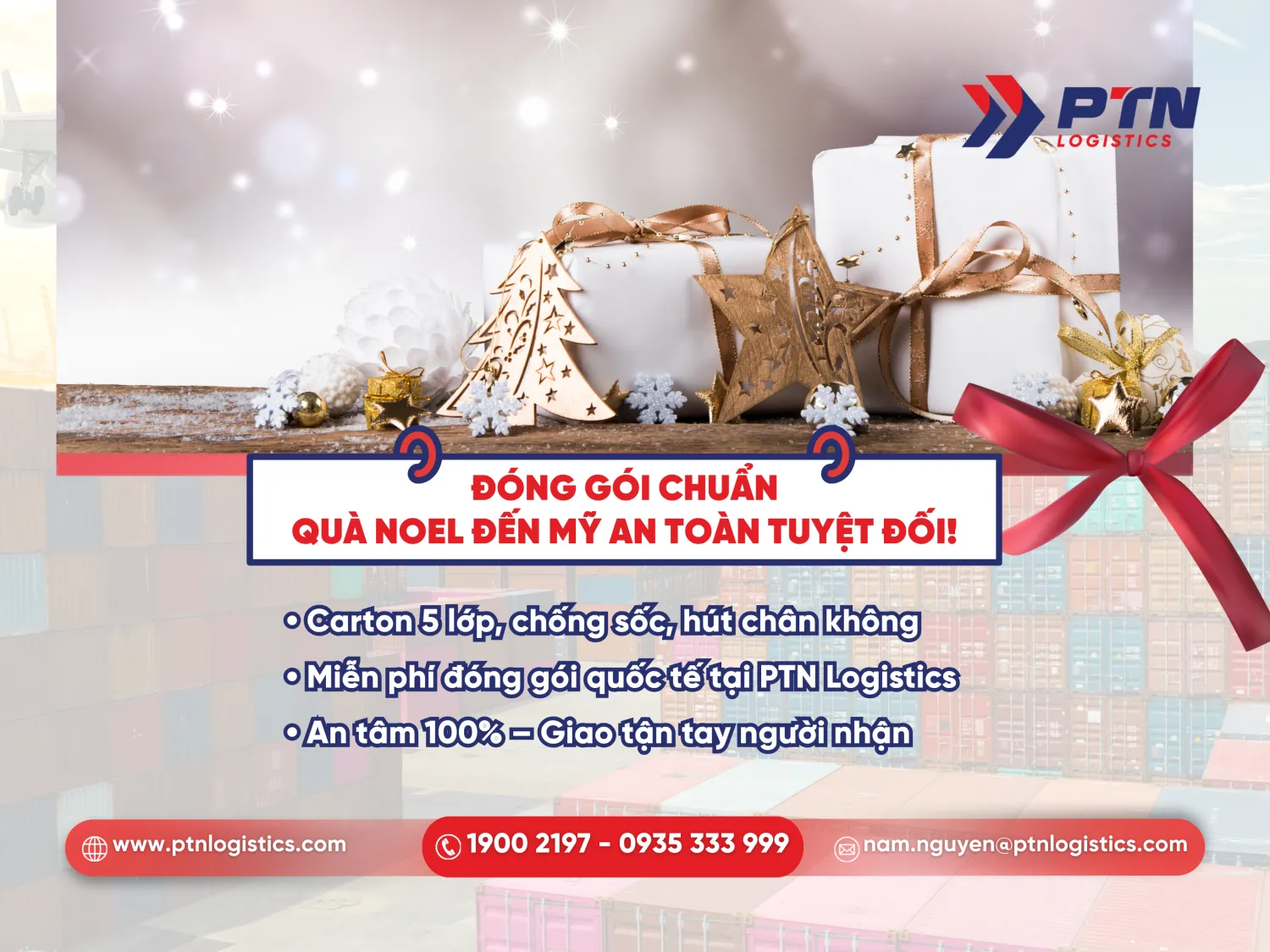 Đóng gói chuẩn cho quà Noel đến Mỹ an toàn tuyệt đối