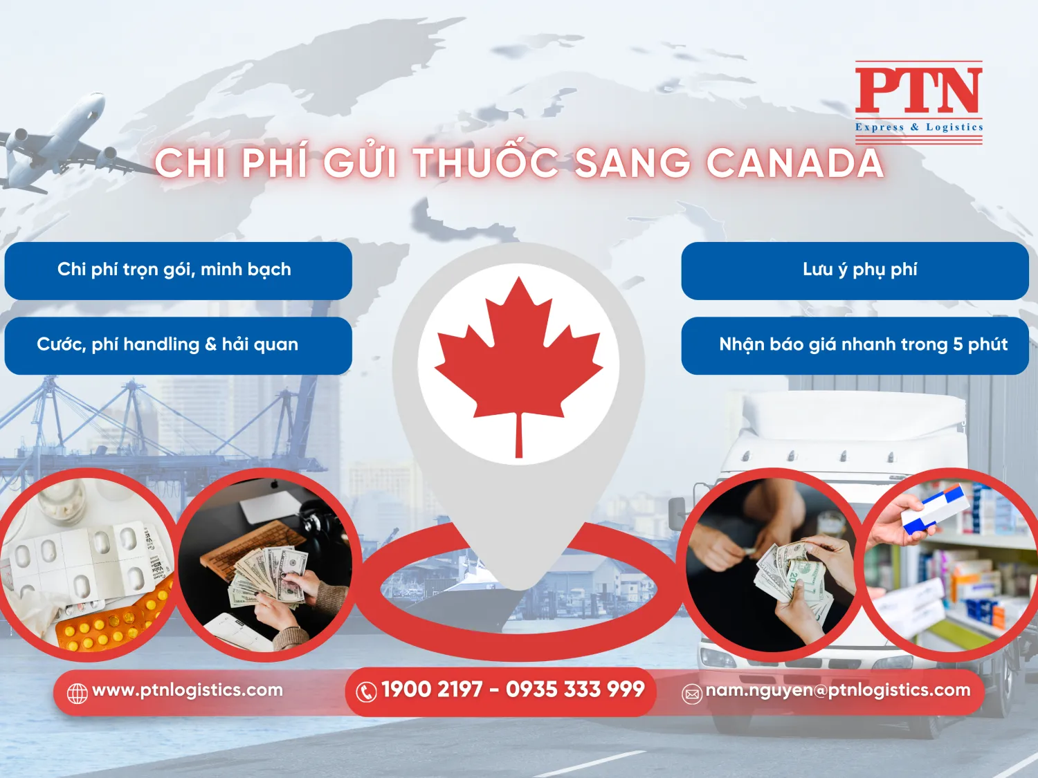 Giá dịch vụ gửi thuốc tây đi Canada