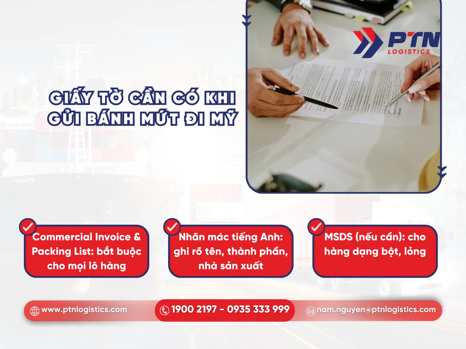 Giấy tờ cần phải có khi gửi bánh mứt đi Mỹ
