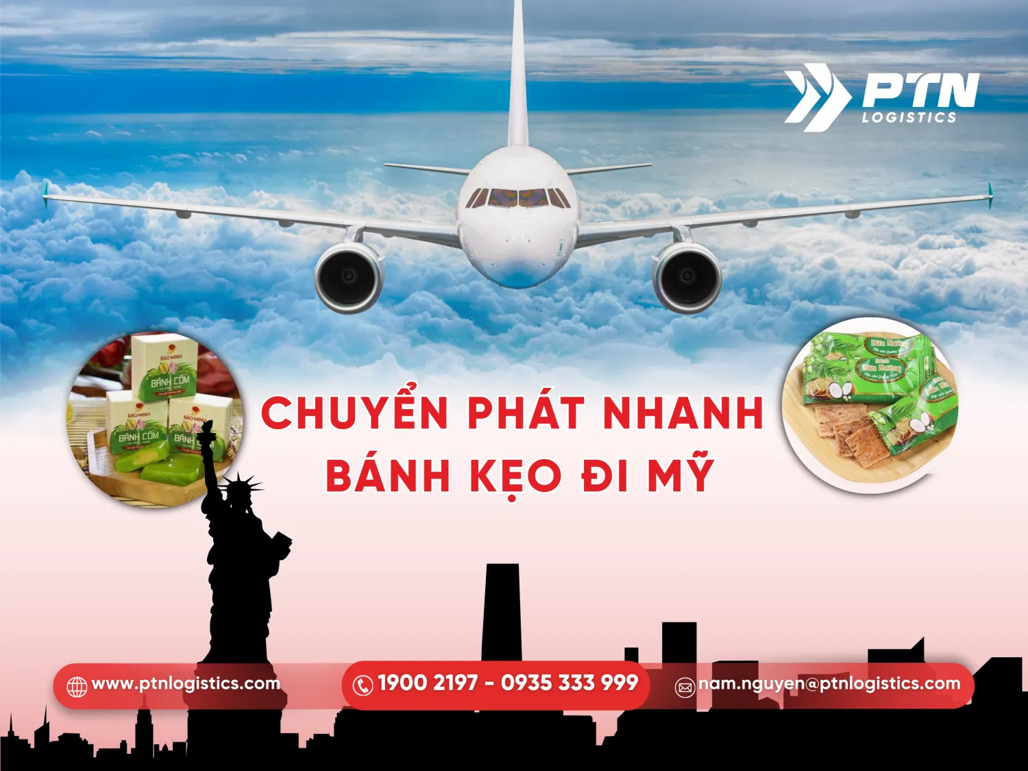 Gửi bánh kẹo đi Mỹ bằng dịch vụ chuyển phát nhanh quốc tế