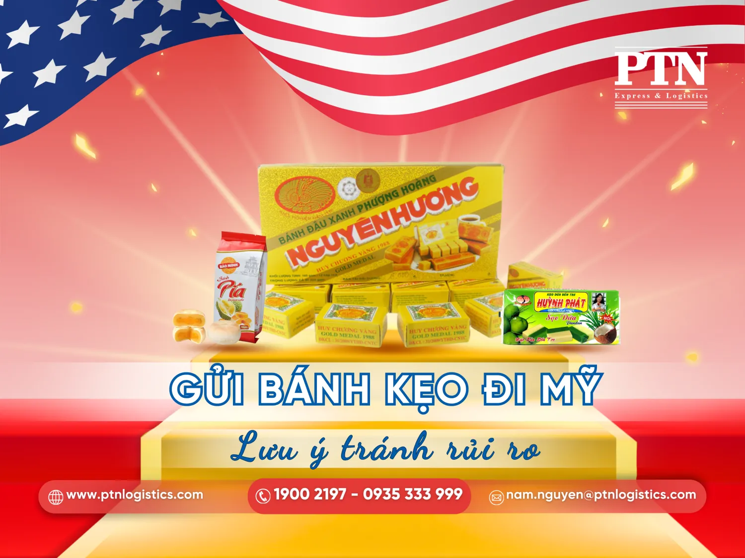 Gửi bánh kẹo đi Mỹ