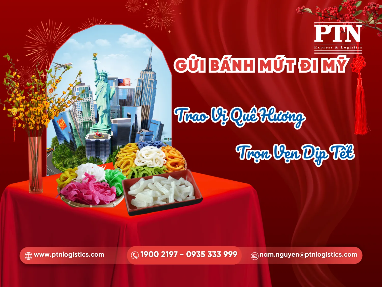 Gửi bánh mứt đi Mỹ