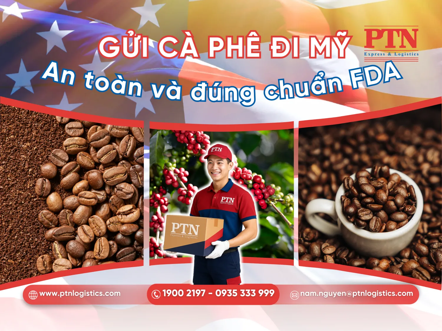 Gửi cà phê đi Mỹ