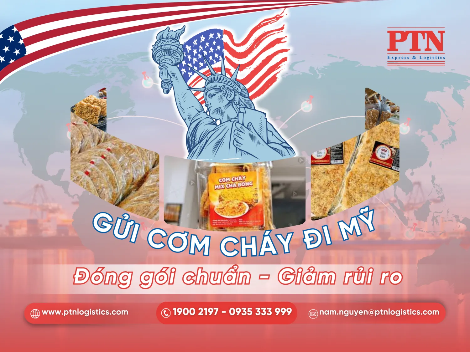 Gửi cơm cháy đi Mỹ